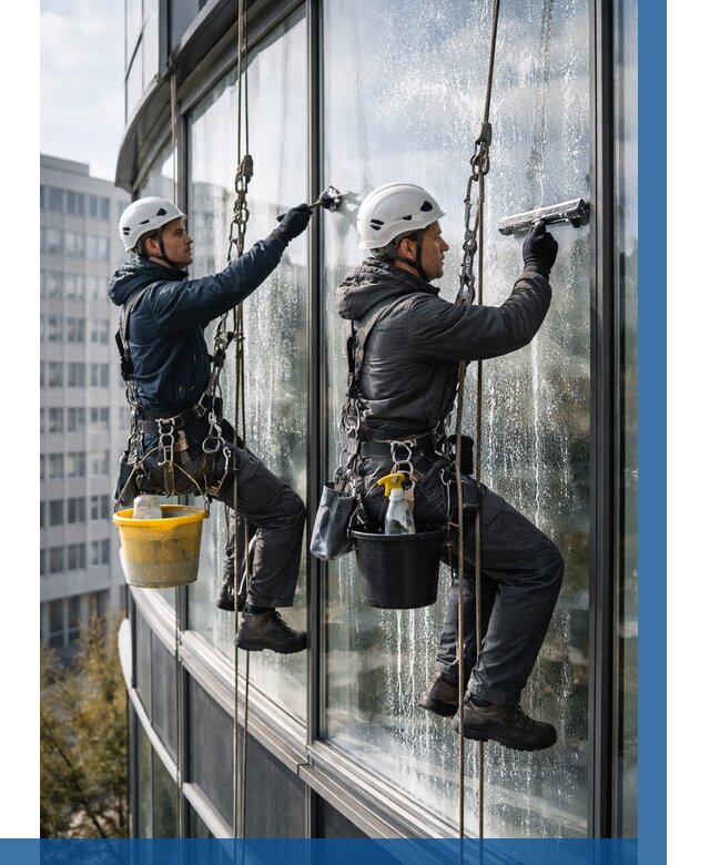 Мойка панорамных окон в Нягани от 357 р. заказать у ВЫСОТНИК-Нга
