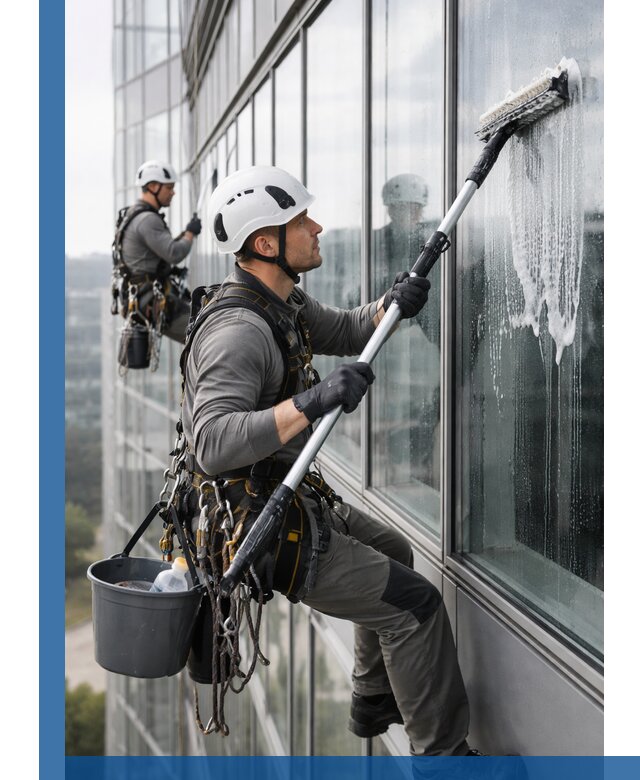 Высотная мойка сплошного остекления с выездом в Нягани