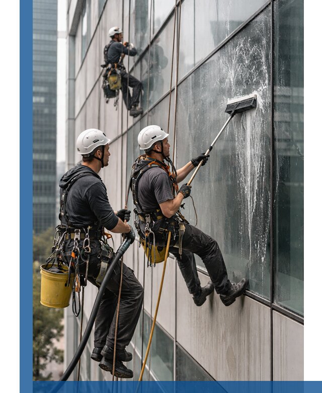 Профессиональная высотная мойка фасадов зданий в Нягани