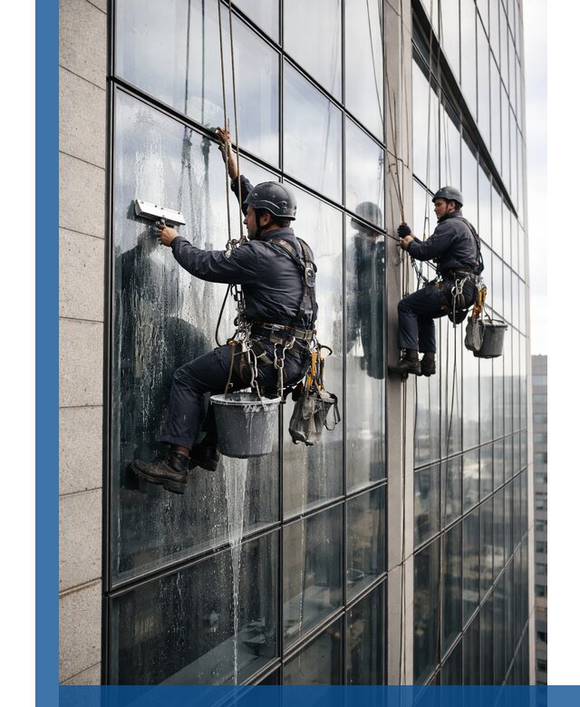 Профессиональная мойка стеклянных фасадов зданий в Нягани