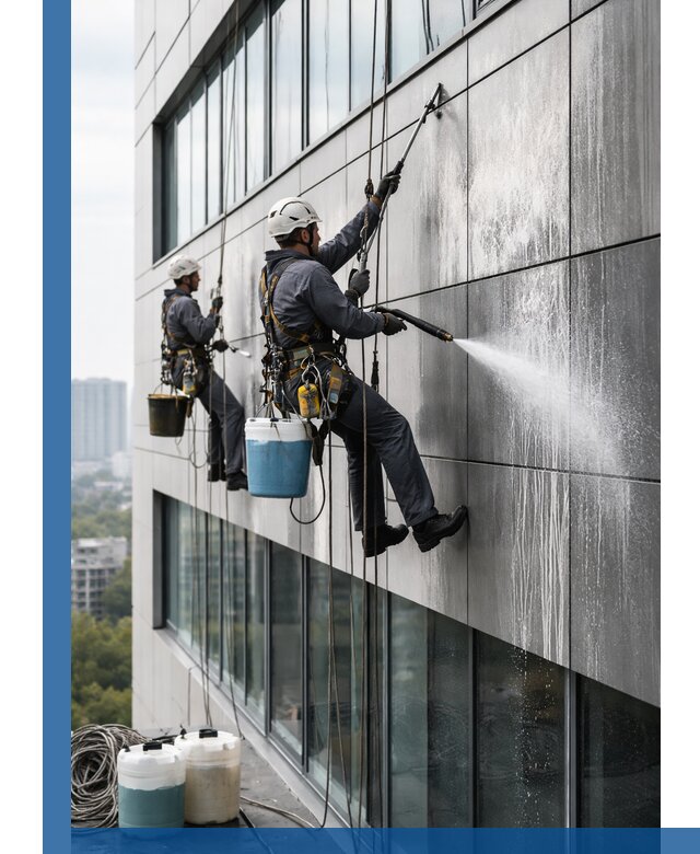 Профессиональная мойка вентилируемых фасадов в Нягани