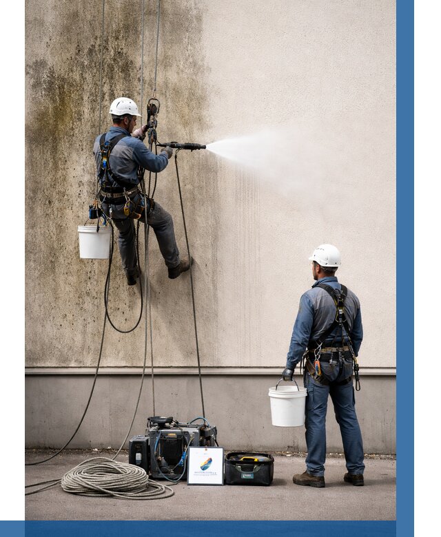 Очистка фасада от плесени в Нягани от 306 р. | ВЫСОТНИК-Нга