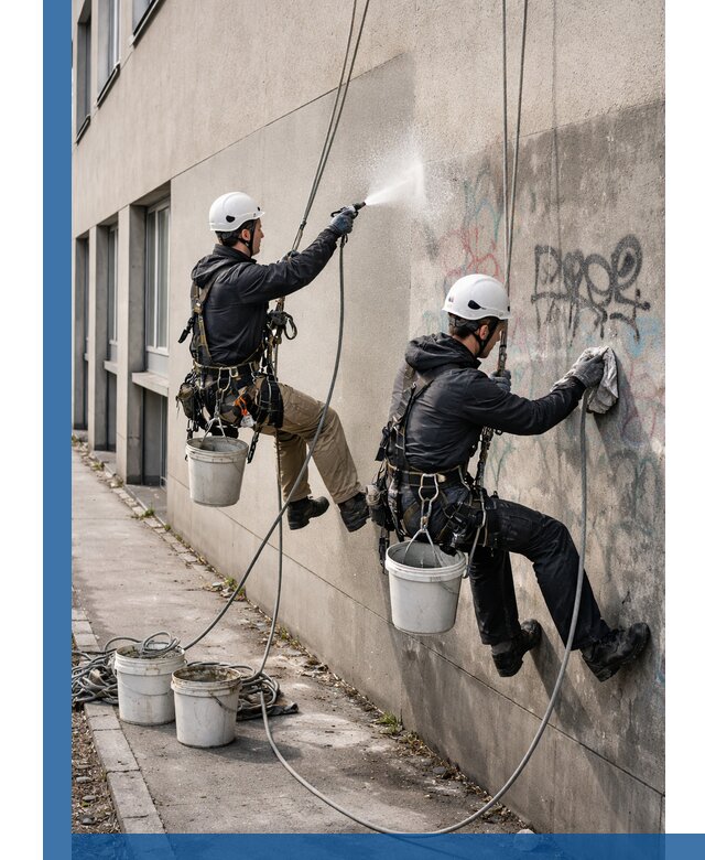 Антиграффити покрытие фасада с защитой от надписей в Нягани