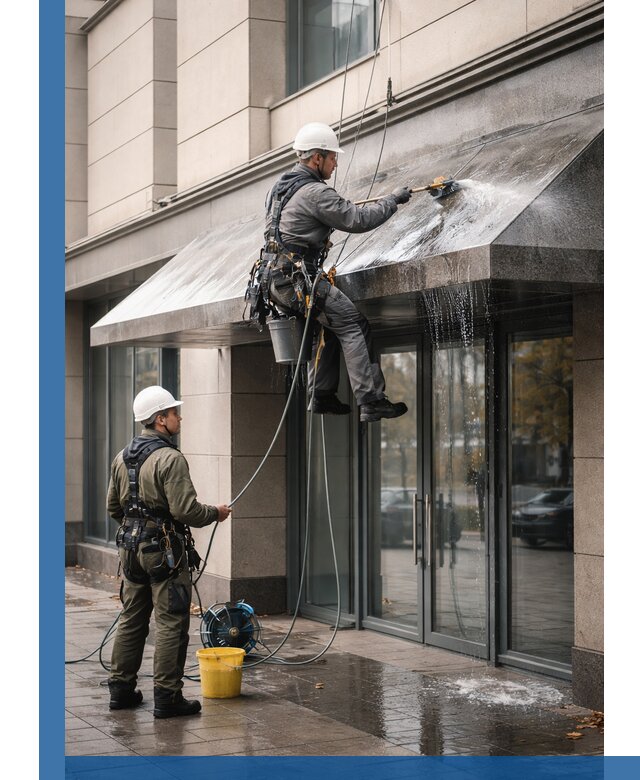 Профессиональная мойка козырьков и навесов в Нягани