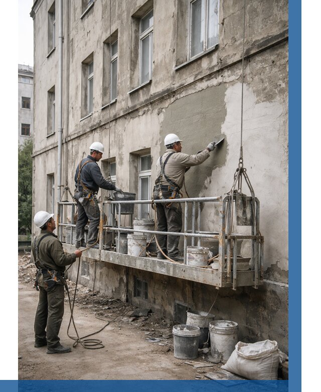 Капитальный ремонт фасада в Нягани от 4278 р. | ВЫСОТНИК-Нга