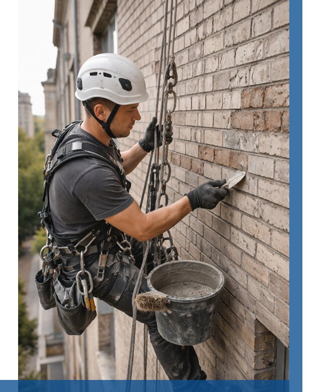 Ремонт кирпичной кладки фасада в Нягани от 1833 р. | ВЫСОТНИК-Нга