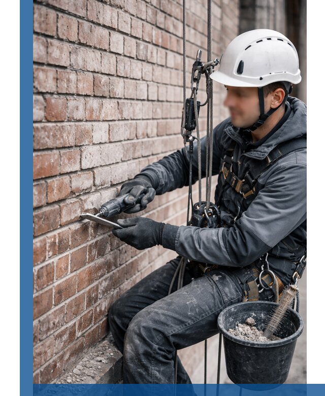 Расшивка кирпичных швов фасадов и стен, ремонт в Нягани