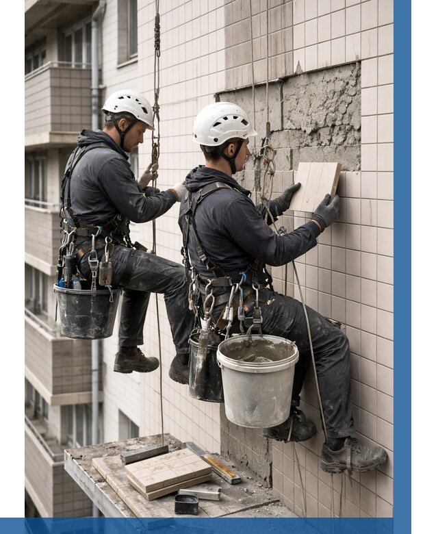 Ремонт облицовки фасада плиткой в Нягани от 1833 р. | ВЫСОТНИК-Нга