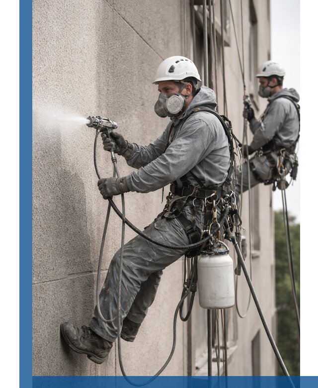 Безвоздушная покраска фасадов зданий в Нягани профессионально