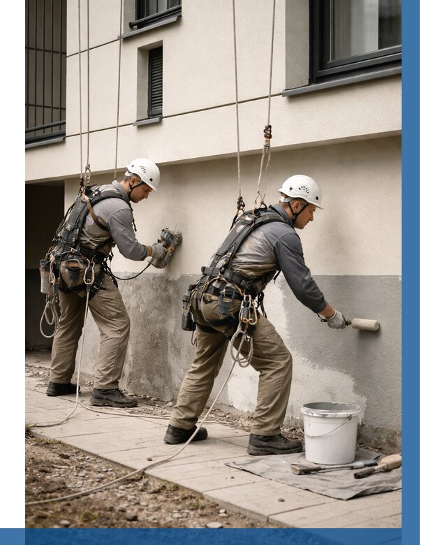 Окраска цоколя здания в Нягани от 458 р. под ключ | ВЫСОТНИК-Нга