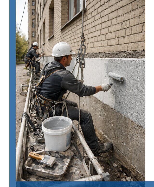 Окраска цоколя здания в Нягани профессионально и надежно