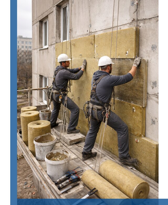 Утепление фасада минватой в Нягани под ключ с гарантией