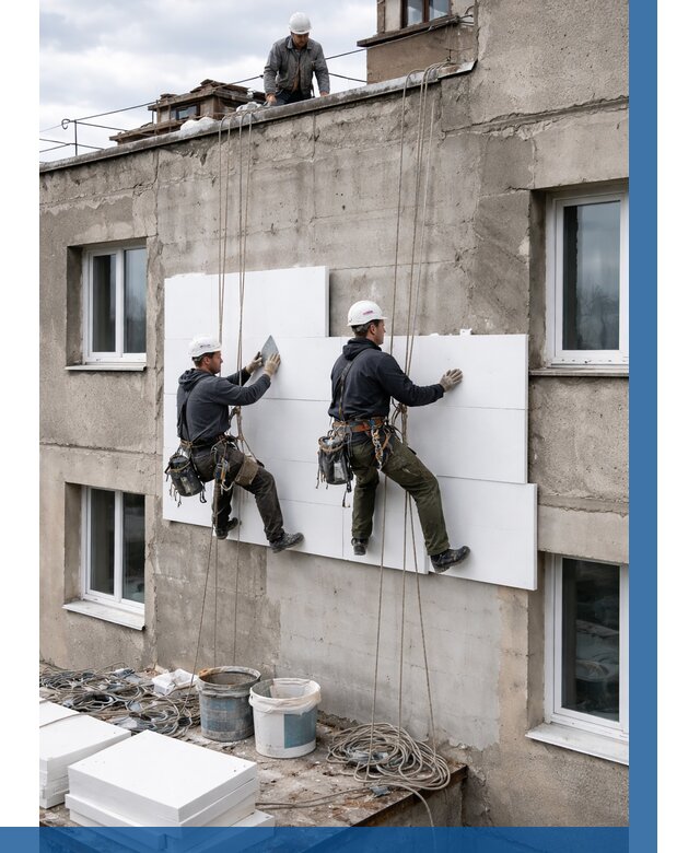 Утепление фасада пенополистиролом в Нягани от 1833 р. | ВЫСОТНИК-Нга