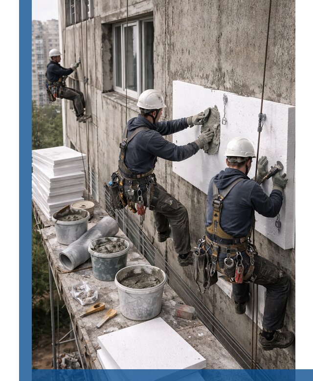 Утепление фасада пенополистиролом в Нягани под ключ