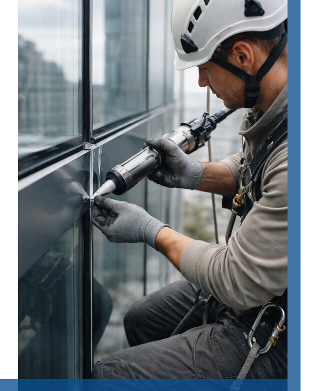 Герметизация стыков витража в Нягани от 1222 р. | ВЫСОТНИК-Нга