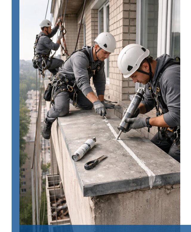 Герметизация балконного козырька в Нягани профессионально