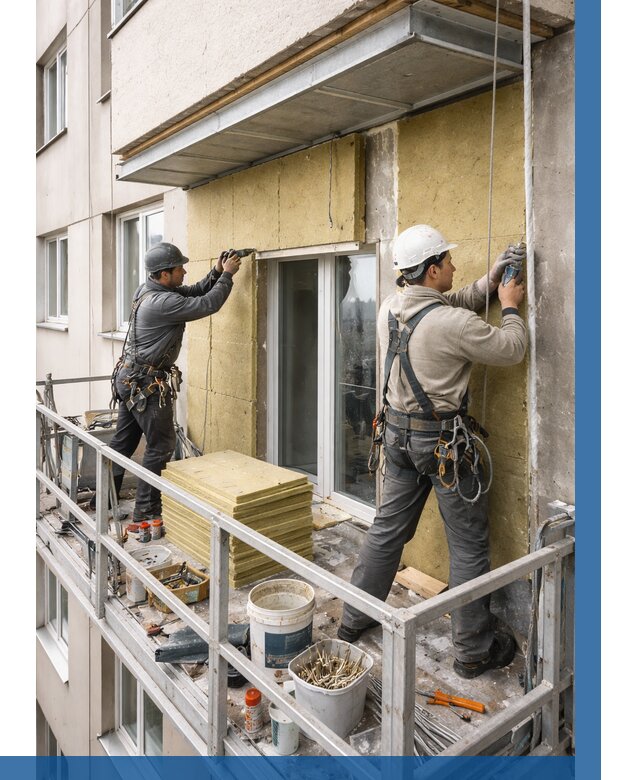 Утепление балкона снаружи в Нягани от 1630 р. под ключ ВЫСОТНИК-Нга