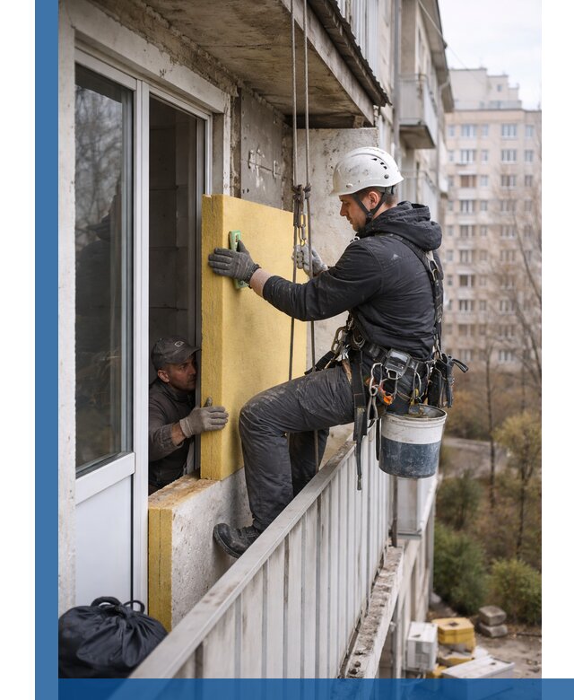 Профессиональное утепление балкона снаружи в Нягани под ключ