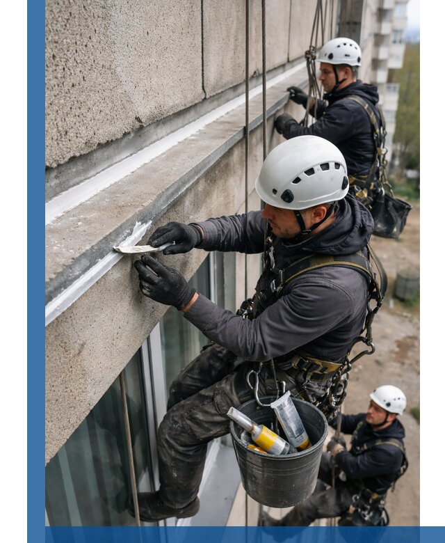 Герметизация примыкания балкона в Нягани под ключ с гарантией