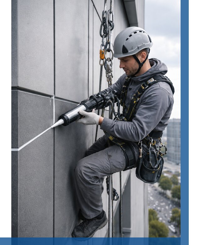 Герметизация стыков фасадных панелей в Нягани от 6621 р.| ВЫСОТНИК-Нга