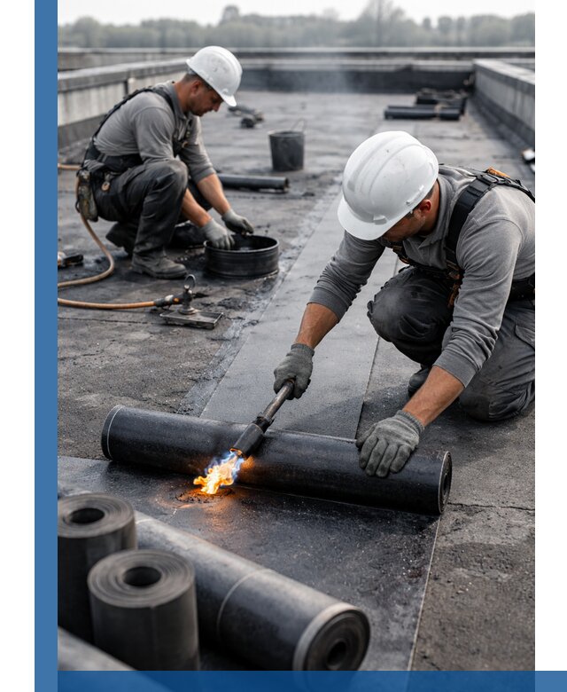 Ремонт рулонной кровли в Нягани герметизация и восстановление