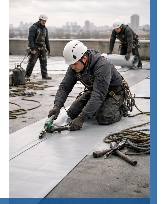 Ремонт мембранной кровли в Нягани от 1833 р./м2 | ВЫСОТНИК-Нга