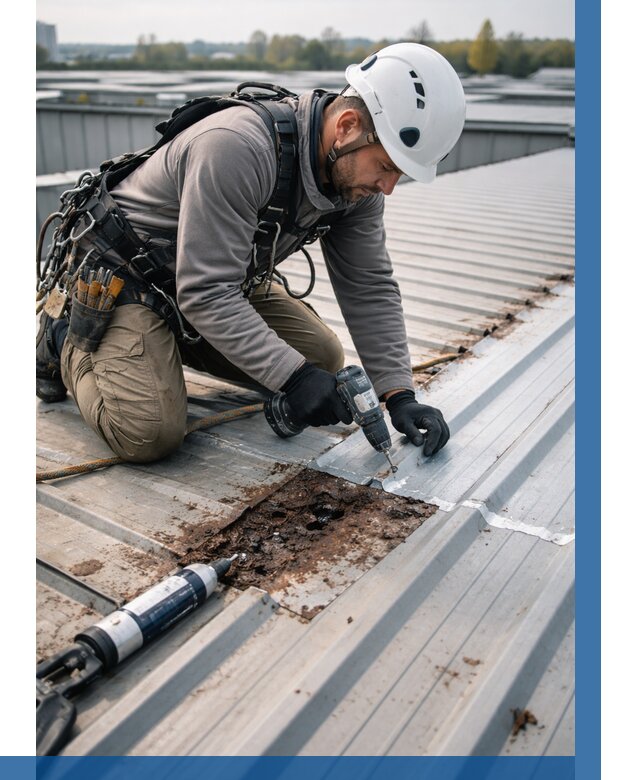 Ремонт профнастила на кровле в Нягани от 713 р. | ВЫСОТНИК-Нга