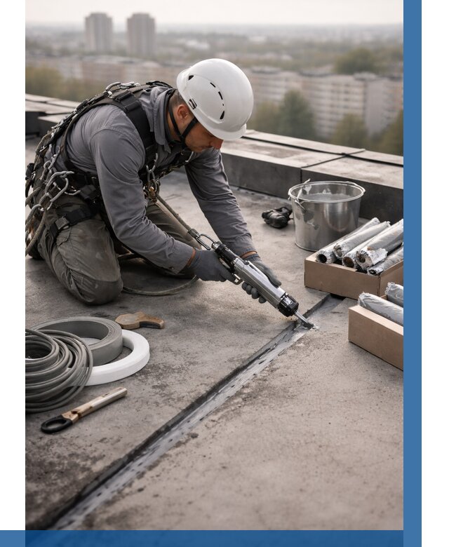 Герметизация швов кровли в Нягани от 458 р./м2 | ВЫСОТНИК-Нга