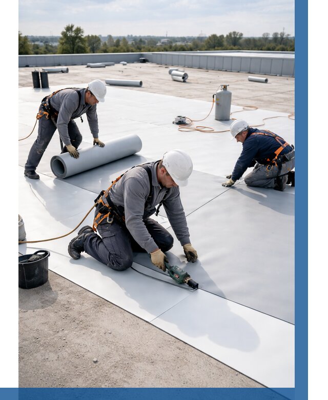 Монтаж мембранной кровли под ключ в Нягани от 1222 р. | ВЫСОТНИК-Нга