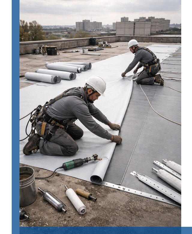 Монтаж мембранной кровли в Нягани для промышленных зданий