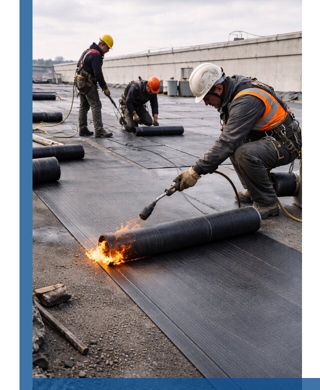 Монтаж наплавляемой кровли в Нягани профессионально