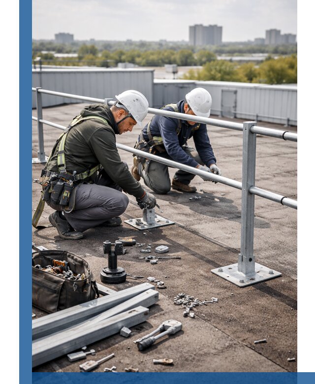 Монтаж кровельного ограждения в Нягани под ключ с гарантией