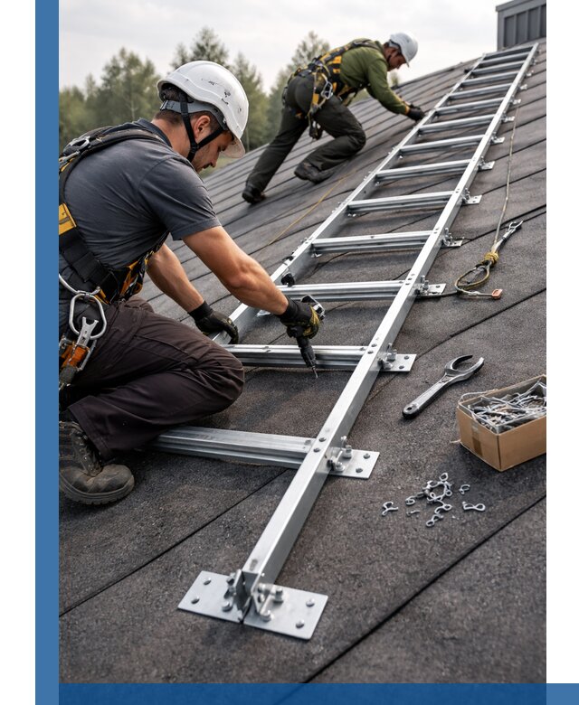 Профессиональный монтаж кровельной лестницы в Нягани под ключ