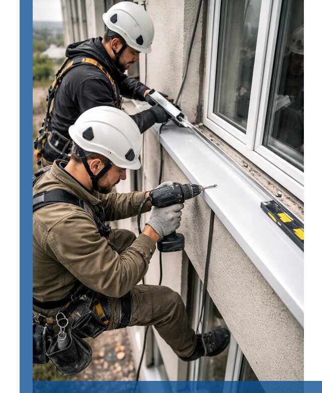 Профессиональный монтаж оконных отливов и отведения воды в Нягани