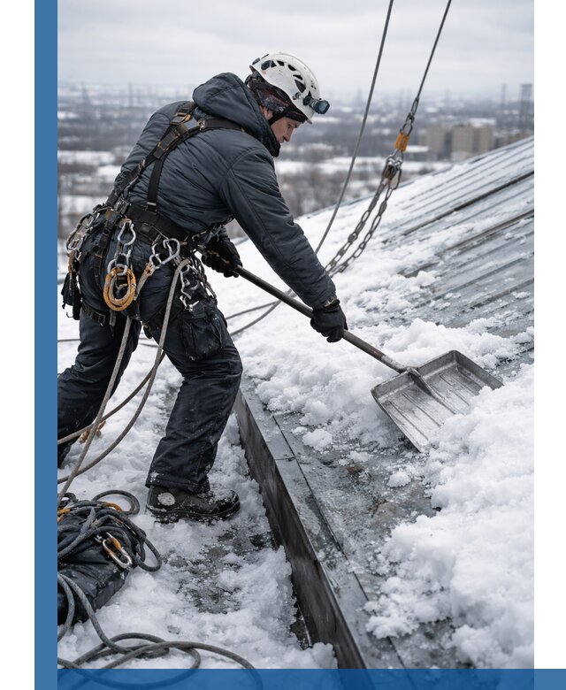 Профессиональная очистка кровли от снега и наледи в Нягани