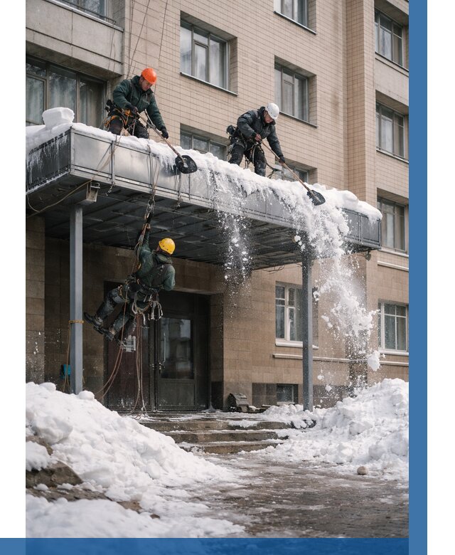 Очистка козырьков от снега в Нягани от 3565 р. | ВЫСОТНИК-Нга