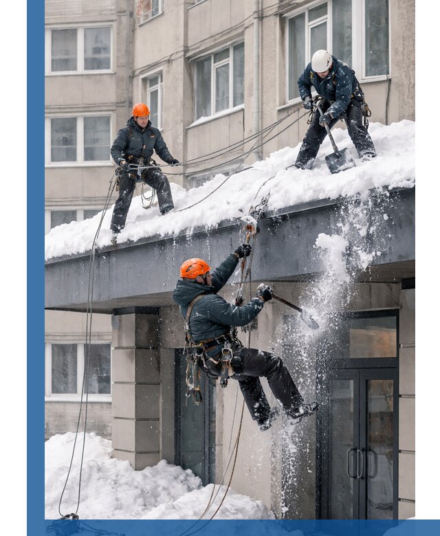 Безопасная очистка навесов от снега в Нягани круглогодично