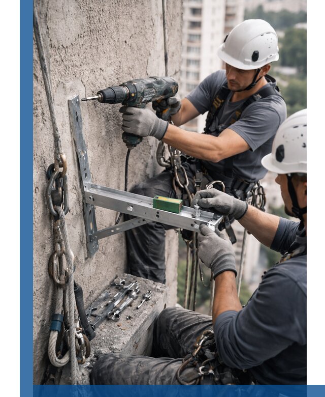 Установка кронштейнов кондиционера и крепежа в Нягани