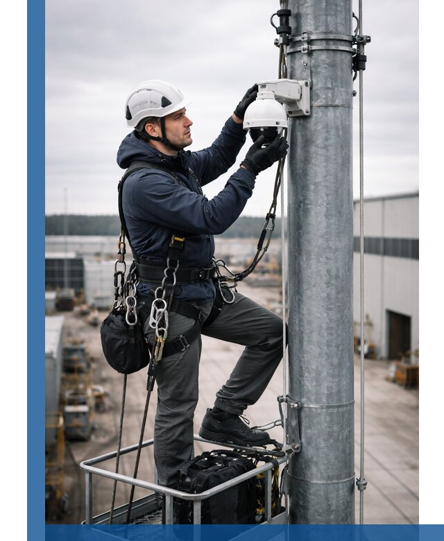 Профессиональная установка видеокамер на мачте в Нягани