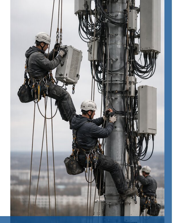 Монтаж оборудования связи на мачте в Нягани от 7640 р. | ВЫСОТНИК-Нга