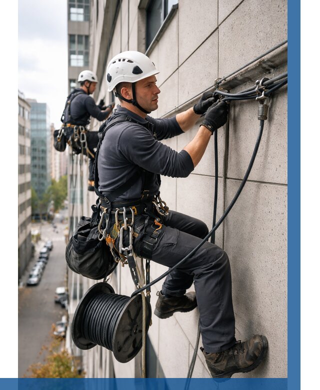 Прокладка кабеля по фасаду в Нягани от 357 р. | ВЫСОТНИК-Нга