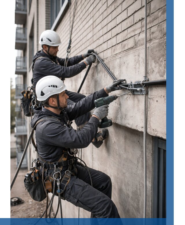 Крепление кабеля на фасаде в Нягани от 357 р. | ВЫСОТНИК-Нга