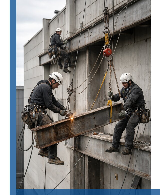 Демонтаж металлоконструкций на высоте в Нягани под ключ