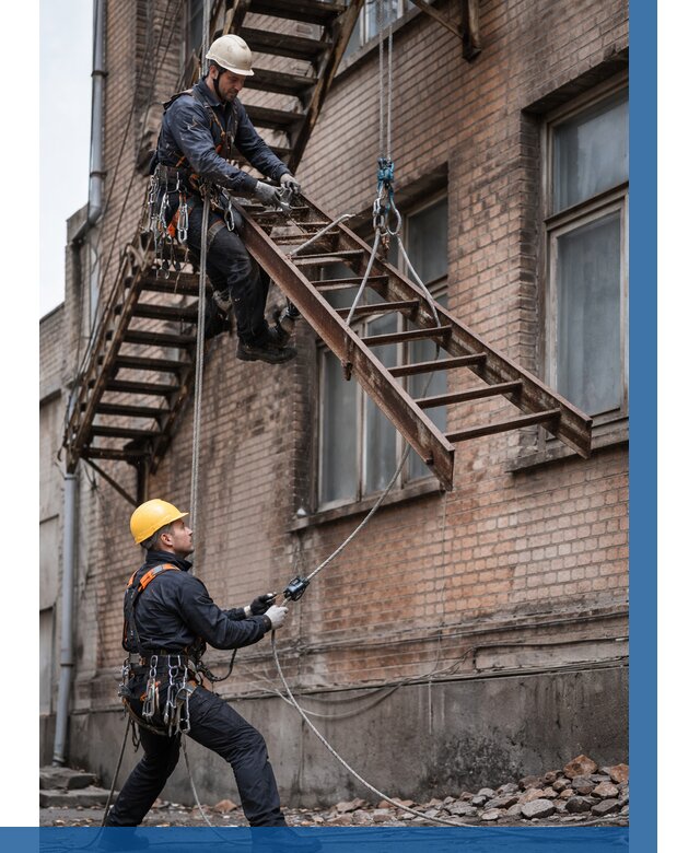 Демонтаж пожарной лестницы в Нягани от 12223 р. | ВЫСОТНИК-Нга