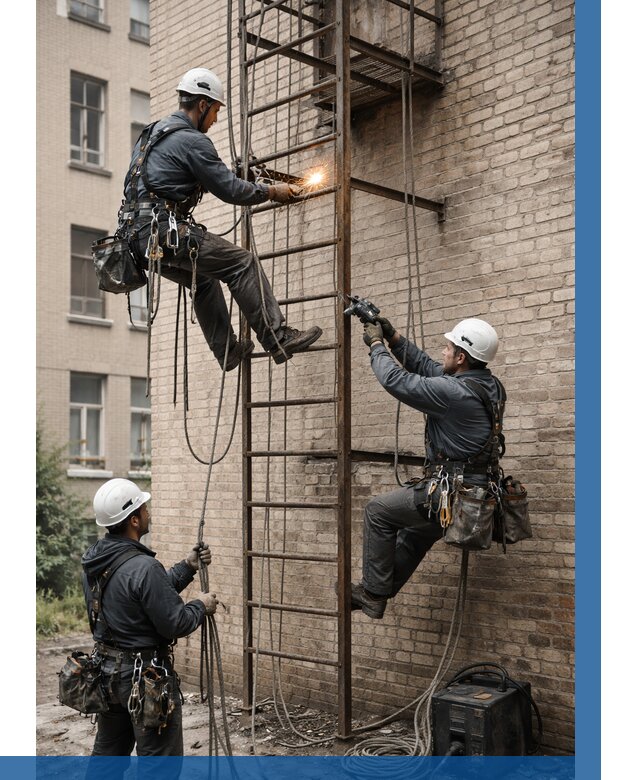 Ремонт пожарной лестницы в Нягани от 7640 р. | ВЫСОТНИК-Нга