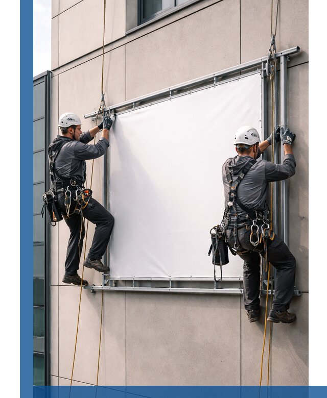 Монтаж наружной рекламной вывески в Нягани под ключ