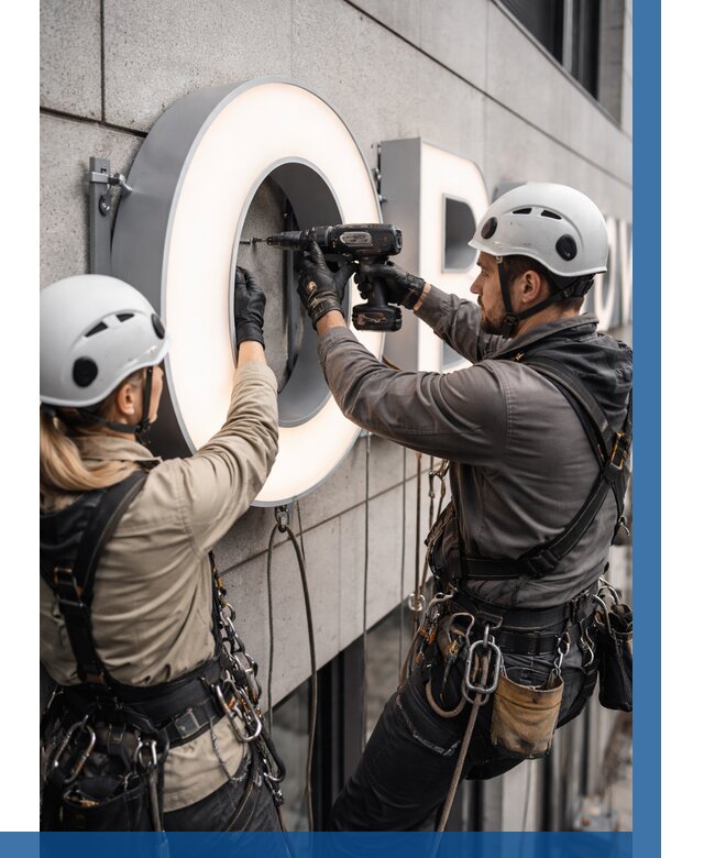 Монтаж световых букв в Нягани от 3056 р. под ключ ВЫСОТНИК-Нга