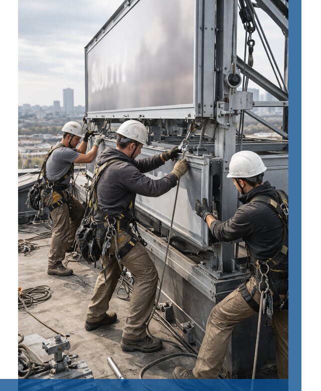 Монтаж крышной рекламной конструкции в Нягани от 61116 р.|ВЫСОТНИК-Нга