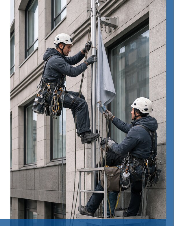 Установка флагов на фасаде в Нягани от 4584 р. | ВЫСОТНИК-Нга