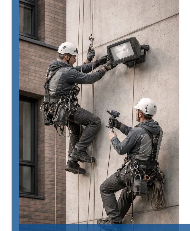 Профессиональный монтаж фасадных прожекторов в Нягани под ключ